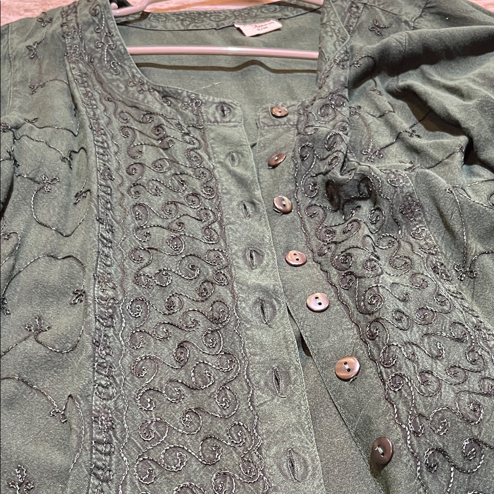 Advance Apparels Green Embroidered Women's Top